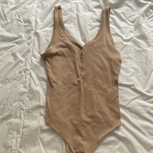 Abercrombie Ribbed Tank Bodysuit w/ Buttons